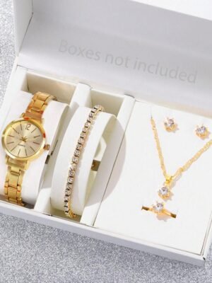 montre gourmette chaîne & boucles d'oreille